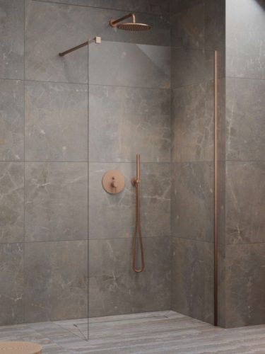 Walk-in, Radaway Modo New Brushed Copper II Walk-in szálcsiszolt réz zuhanyfal 135 átlátszó