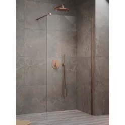   Walk-in, Radaway Modo New Brushed Copper II Walk-in szálcsiszolt réz zuhanyfal 160 átlátszó