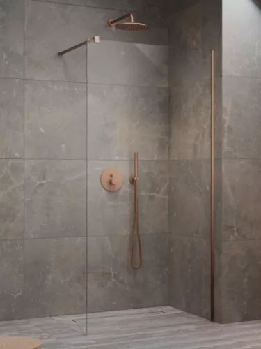 Walk-in, Radaway Modo New Brushed Copper II Walk-in szálcsiszolt réz zuhanyfal 160 átlátszó