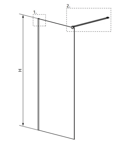 Walk-in, Radaway Modo New Brushed GunMetal II Walk-in zuhanyfal 70 átlátszó