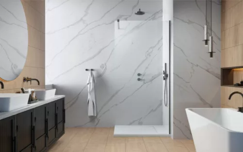 Walk-in, Radaway Modo New Brushed GunMetal II Walk-in zuhanyfal 90 átlátszó