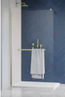 Walk-in, Radaway Modo New Brushed Gold II Walk-in zuhanyfal törölközőtartóval 115 átlátszó