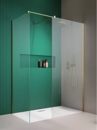 Walk-in, Radaway Modo New Gold III Walk-in arany zuhanyfal 90x140 átlátszó