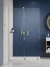 Walk-in, Radaway Furo Brushed Gold Walk-in szálcsiszolt arany zuhanyfal 120 jobbos átlátszó