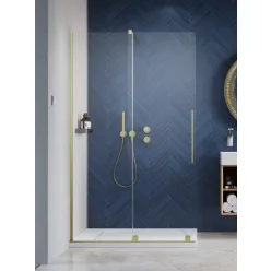   Walk-in, Radaway Furo Brushed Gold Walk-in szálcsiszolt arany zuhanyfal 120 jobbos átlátszó