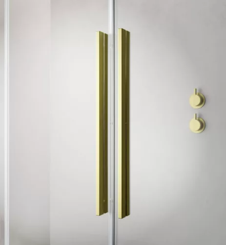 Walk-in, Radaway Furo Brushed Gold Walk-in szálcsiszolt arany zuhanyfal 120 jobbos átlátszó