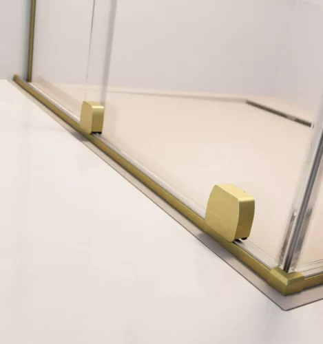 Walk-in, Radaway Furo Brushed Gold Walk-in szálcsiszolt arany zuhanyfal 120 jobbos átlátszó