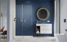 Walk-in, Radaway Furo Brushed Gold Walk-in szálcsiszolt arany zuhanyfal 130 jobbos átlátszó