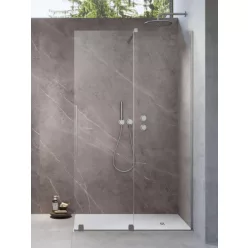   Walk-in, Radaway Furo Brushed Nickel Walk-in szálcsiszolt króm zuhanyfal 80 jobbos átlátszó