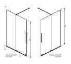 Walk-in, Radaway Furo Brushed Nickel Walk-in szálcsiszolt króm zuhanyfal 100 jobbos átlátszó