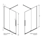 Walk-in, Radaway Furo Brushed Nickel Walk-in szálcsiszolt króm zuhanyfal 120 balos átlátszó