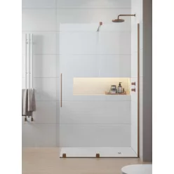   Walk-in, Radaway Furo Brushed Copper Walk-in szálcsiszolt réz zuhanyfal 160 jobbos átlátszó