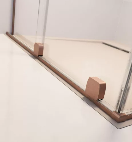 Walk-in, Radaway Furo Brushed Copper Walk-in szálcsiszolt réz zuhanyfal 160 jobbos átlátszó