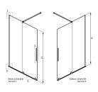 Walk-in, Radaway Furo Brushed GunMetal Walk-in szálcsiszolt fegyvermetál zuhanyfal 90 balos átlát