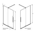 Walk-in, Radaway Furo Brushed GunMetal Walk-in szálcsiszolt fegyvermetál zuhanyfal 100 jobbos átl