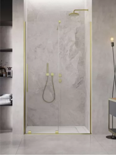 Zuhanyajtó, Radaway Furo Brushed Gold DWJ zuhanyajtó 90 átlátszó balos