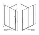 Zuhanyajtó, Radaway Furo Brushed Nickel DWJ zuhanyajtó 90 átlátszó balos