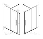 Zuhanyajtó, Radaway Furo Brushed Nickel DWJ zuhanyajtó 130 átlátszó balos