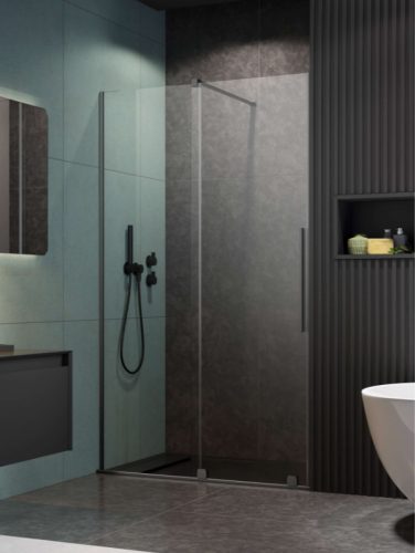 Zuhanyajtó, Radaway Furo Brushed GunMetal DWJ zuhanyajtó 130 átlátszó balos