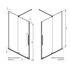 Zuhanyajtó, Radaway Furo Brushed GunMetal DWJ zuhanyajtó 130 átlátszó balos