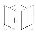 Zuhanyajtó, Radaway Furo Brushed GunMetal DWJ zuhanyajtó 140 átlátszó balos