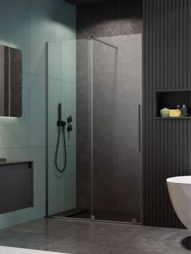 Zuhanyajtó, Radaway Furo Brushed GunMetal DWJ zuhanyajtó 150 átlátszó balos