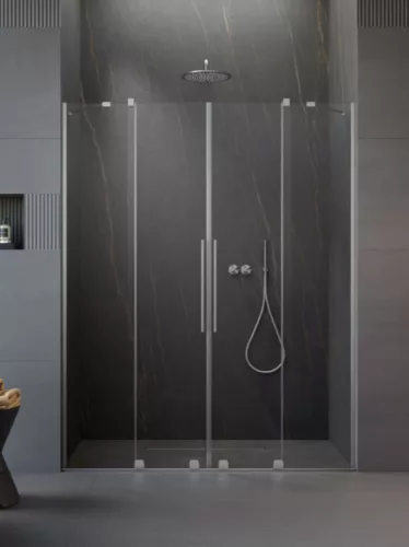 Zuhanyajtó, Radaway Furo Brushed Nickel DWD szálcsiszolt króm zuhanyajtó 140 átlátszó