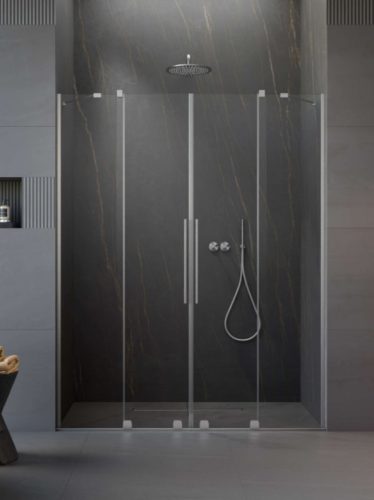 Zuhanyajtó, Radaway Furo Brushed Nickel DWD szálcsiszolt króm zuhanyajtó 200 átlátszó