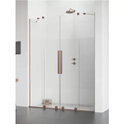   Zuhanyajtó, Radaway Furo Brushed Copper DWD szálcsiszolt réz zuhanyajtó 130 átlátszó