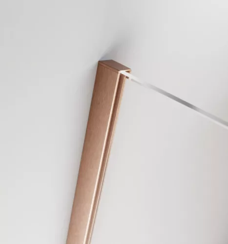 Zuhanyajtó, Radaway Furo Brushed Copper DWD szálcsiszolt réz zuhanyajtó 130 átlátszó