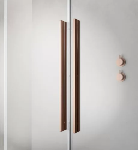 Zuhanyajtó, Radaway Furo Brushed Copper DWD szálcsiszolt réz zuhanyajtó 140 átlátszó