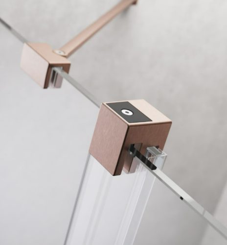 Kádparaván, Radaway Furo Brushed Copper PND II szálcsiszolt réz kádparaván 110 átlátszó balos