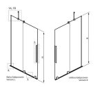 Kádparaván, Radaway Furo Brushed Nickel PND II szálcsiszolt króm kádparaván 110 átlátszó jobbos