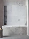 Kádparaván, Radaway Furo Brushed Nickel PND II szálcsiszolt króm kádparaván 130 átlátszó balos