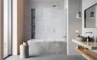 Kádparaván, Radaway Furo Brushed Nickel PND II szálcsiszolt króm kádparaván 140 átlátszó balos