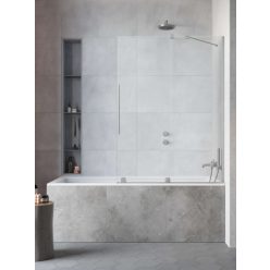   Kádparaván, Radaway Furo Brushed Nickel PND II szálcsiszolt króm kádparaván 150 átlátszó jobbos