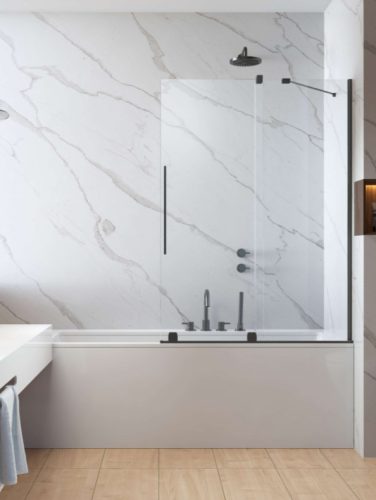 Kádparaván, Radaway Furo Brushed GunMetal PND II szálcsiszolt fegyvermetál 100 átlátszó balos