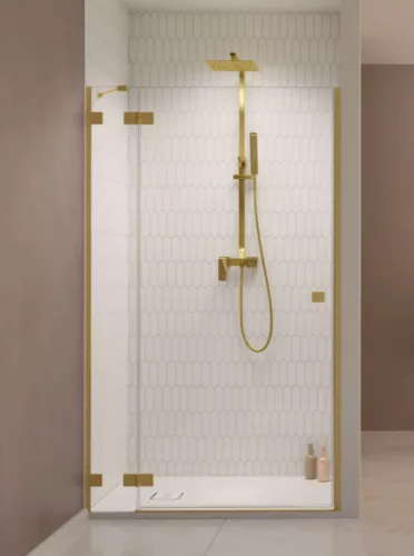 Zuhanyajtó, Radaway Essenza Pro Brushed Gold DWJ szálcsiszolt arany zuhanyajtó 90 átlátszó balos