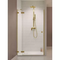   Zuhanyajtó, Radaway Essenza Pro Brushed Gold DWJ szálcsiszolt arany zuhanyajtó 130 átlátszó balos