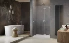 Zuhanyajtó, Radaway Essenza Pro Brushed Nickel DWJ szálcsiszolt króm zuhanyajtó 80 átlátszó jobb