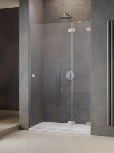 Zuhanyajtó, Radaway Essenza Pro Brushed Nickel DWJ szálcsiszolt króm zuhanyajtó 100 átlátszó bal