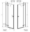 Zuhanyajtó, Radaway Essenza Pro Brushed Nickel DWJ szálcsiszolt króm zuhanyajtó 100 átlátszó jobb