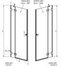 Zuhanyajtó, Radaway Essenza Pro Brushed Copper DWJ szálcsiszolt réz zuhanyajtó 90 átlátszó balos