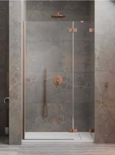 Zuhanyajtó, Radaway Essenza Pro Brushed Copper DWJ szálcsiszolt réz zuhanyajtó 110 átlátszó balos