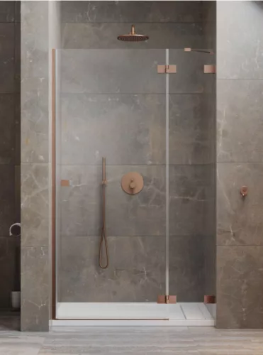 Zuhanyajtó, Radaway Essenza Pro Brushed Copper DWJ szálcsiszolt réz zuhanyajtó 110 átlátszó balos