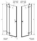 Zuhanyajtó, Radaway Essenza Pro Brushed GunMetal DWJ zuhanyajtó 110 jobbos átlátszó