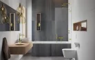 Kádparaván, Radaway Essenza Pro Brushed Gold PNJ II szálcsiszolt arany kádparaván 70 átlátszó
