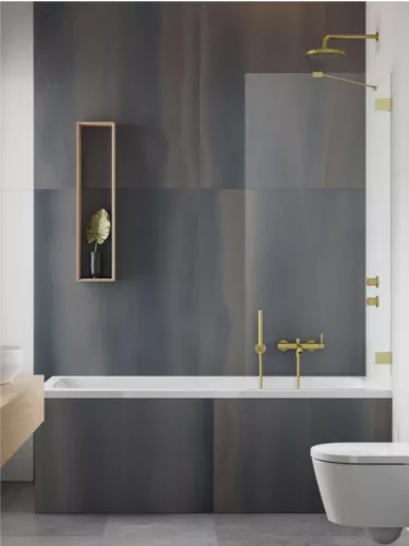 Kádparaván, Radaway Essenza Pro Brushed Gold PNJ II szálcsiszolt arany kádparaván 90 átlátszó