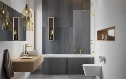 Kádparaván, Radaway Essenza Pro Brushed Gold PNJ II szálcsiszolt arany kádparaván 100 átlátszó