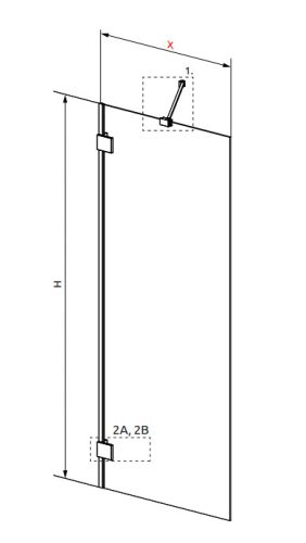 Kádparaván, Radaway Essenza Pro Brushed Nickel PNJ II szálcsiszolt króm kádparaván 80 átlátszó